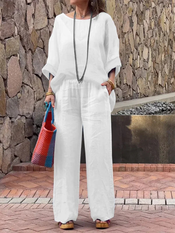 Dame Letvægts To-delt Afslappet Jumpsuit Sæt Stilla
