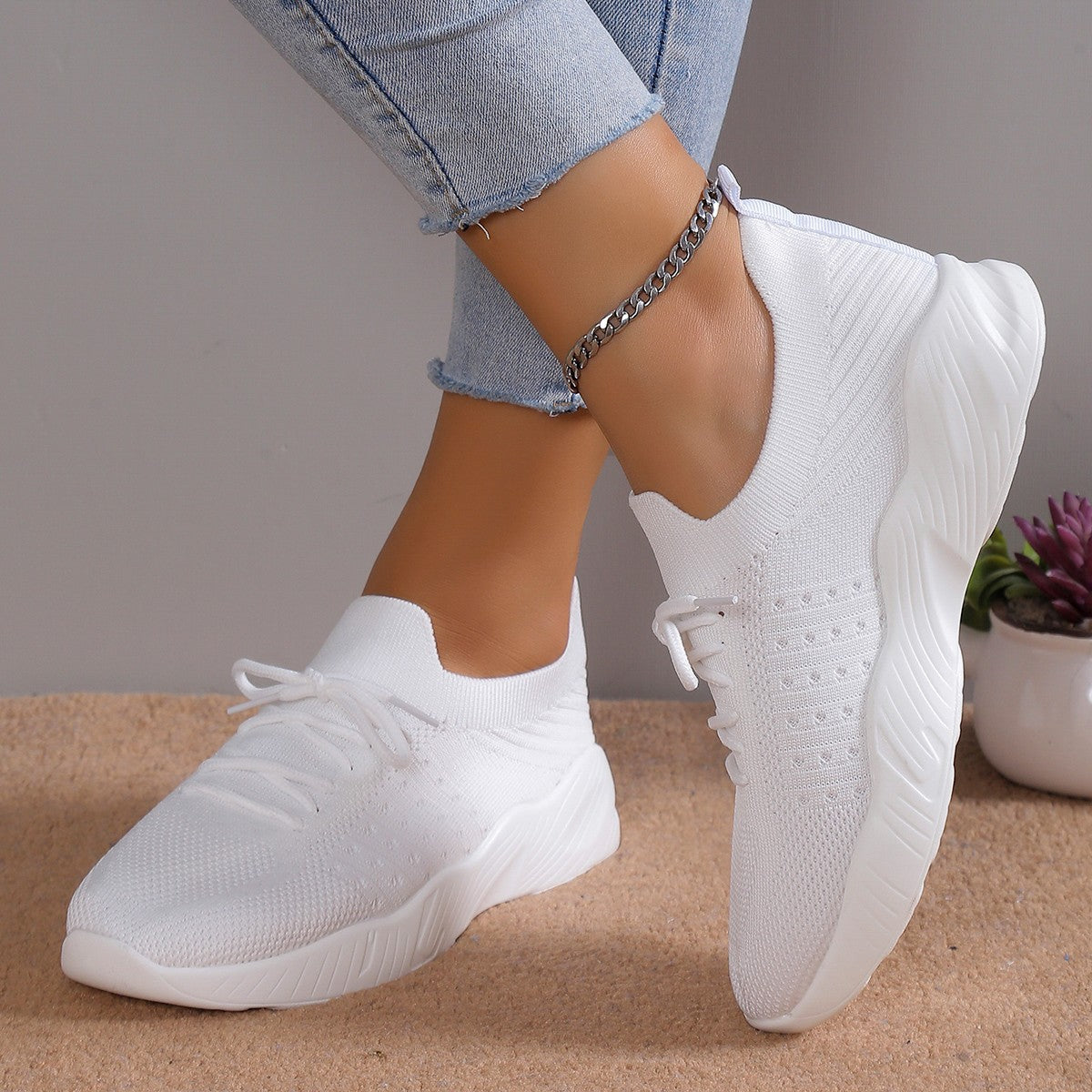 Dame åndbare Slip-On sportssko med fleksibelt overmateriale Stilla