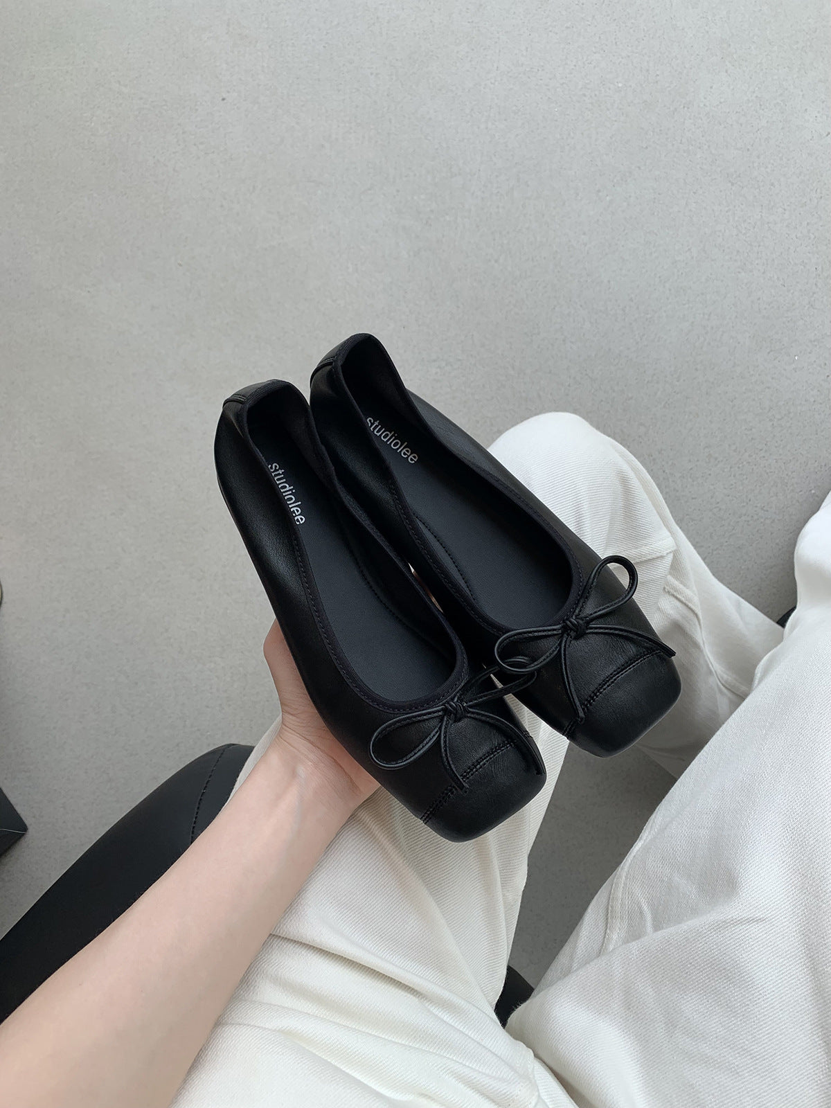 Femme Klassiske Sløjfe-Detail Ballerina Flats Stilla