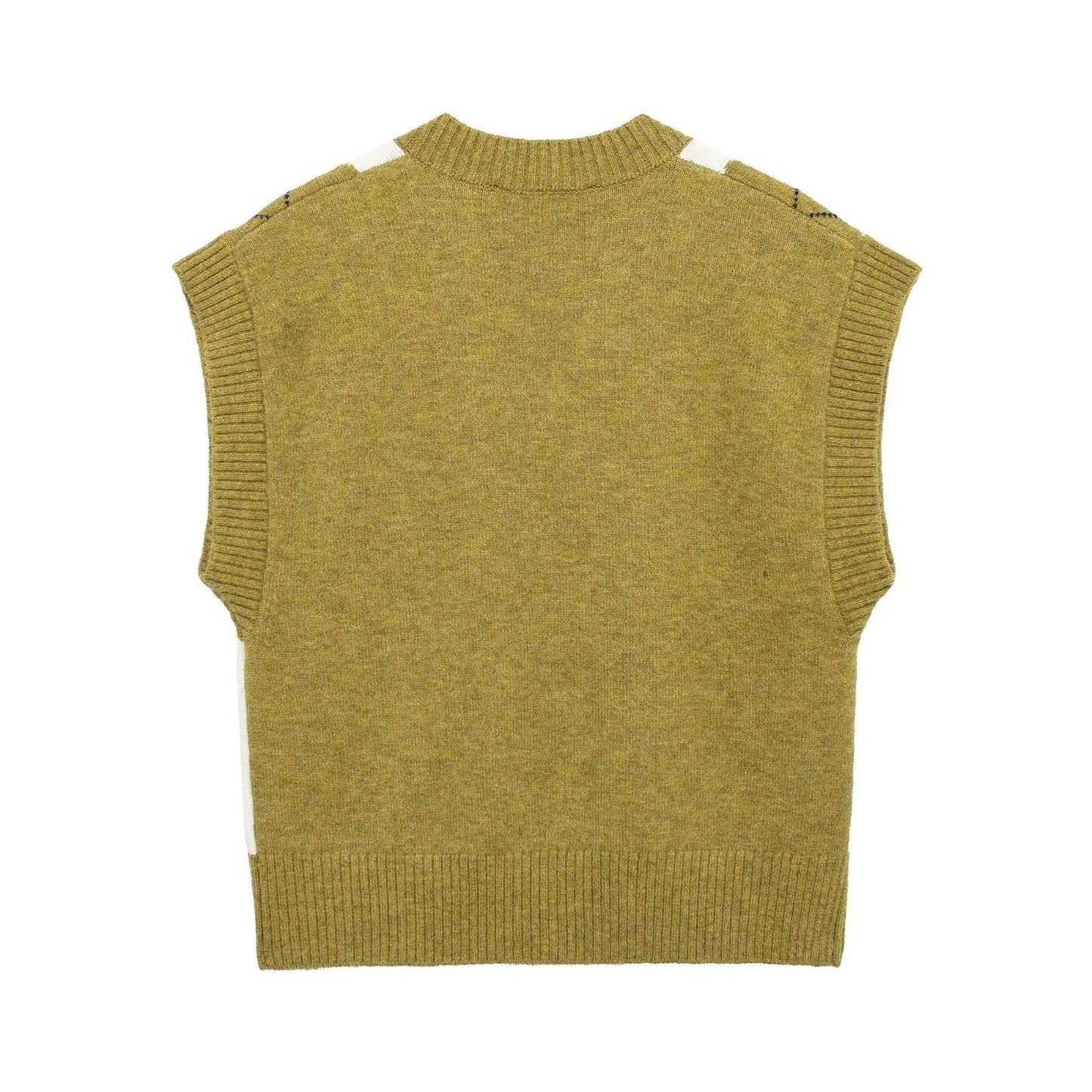 Dame Argyle Strik Ærmeløs Sweater Vest Stilla