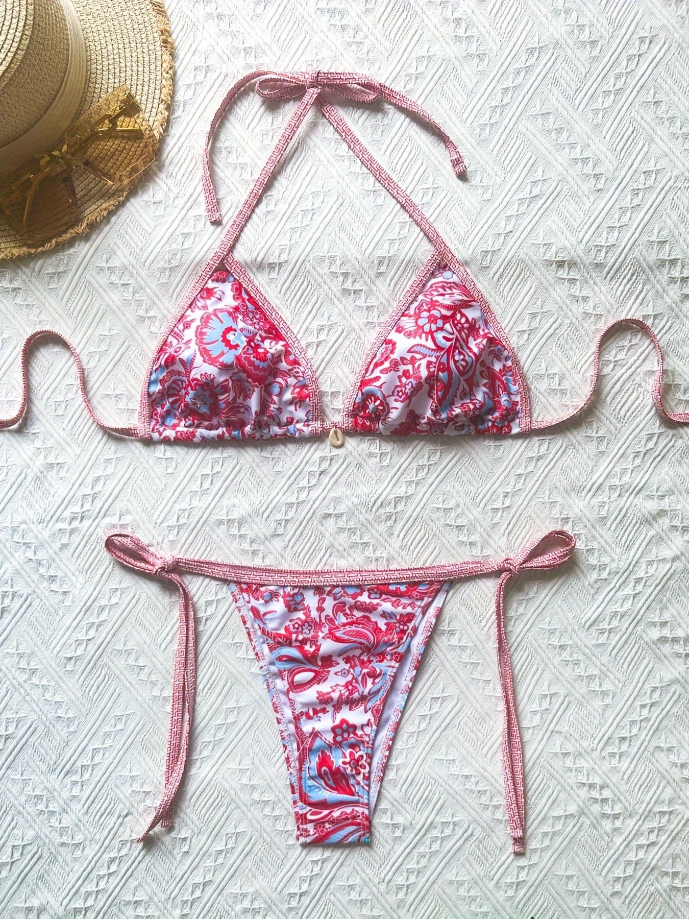 Dame Blomsterprint Trekant-Bikini-Sæt Stilla
