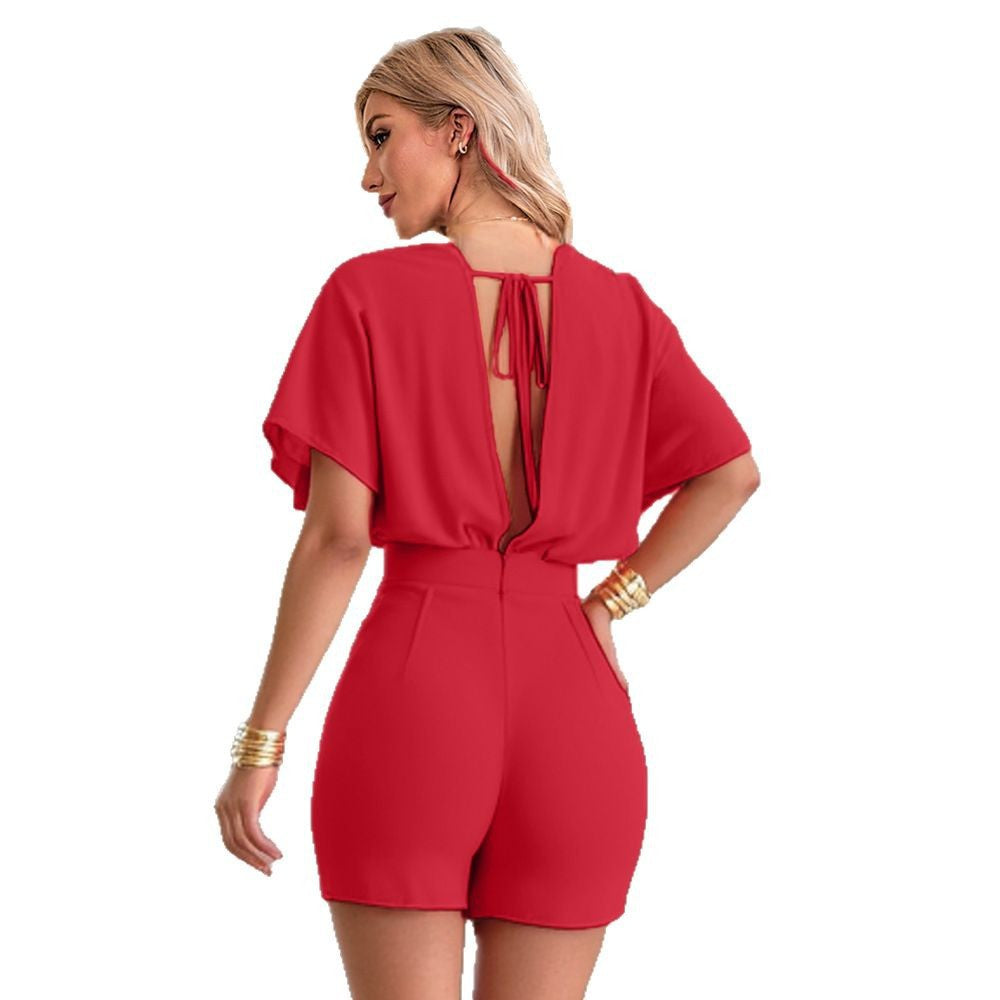 Dame elegant jumpsuit med bredskårne ærmer og figursyet pasform Stilla
