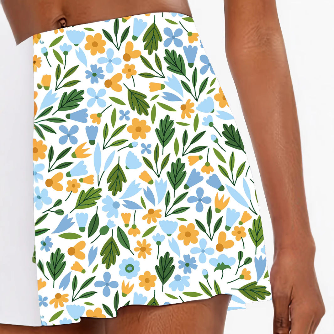 Femme Floral Print Skater nederdel Stilla