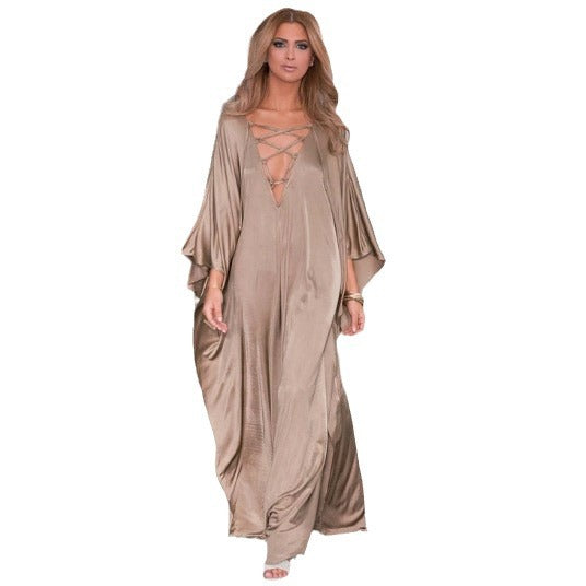 Dame elegant Kaftan-kjole med detaljeret snøredesign Stilla