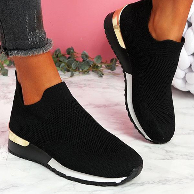 Dame åndbare Slip-On Sneakers med elegant metallic detalje Stilla