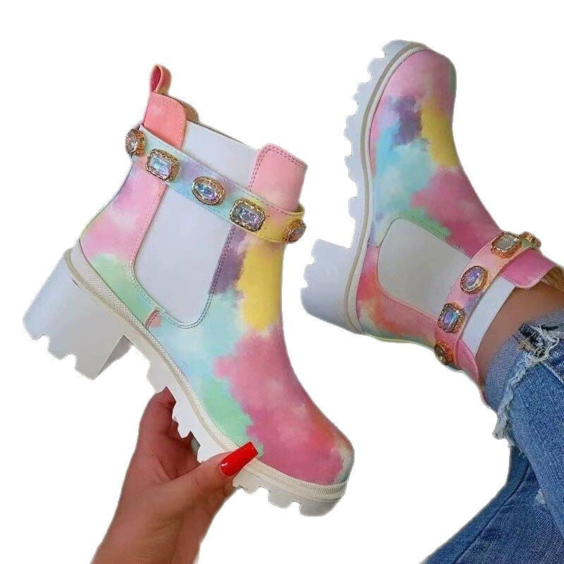 Dame modische Chelsea-Boots med glamourøs dekoration Stilla