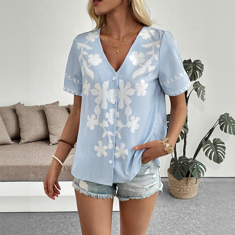 Femme Floral Knapbluser Stilla