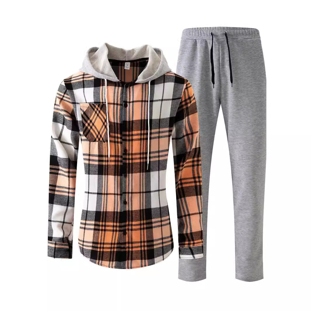 Herrer Jumpsuit med stilfuldt ternet mønster og hyggelig krave Stilla
