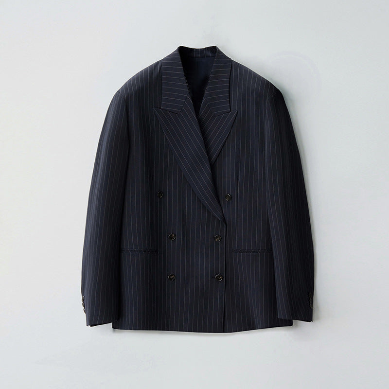 Dame Elegant Dobbeltbrystet Blazer i Vintage-stil med Indsnit Stilla