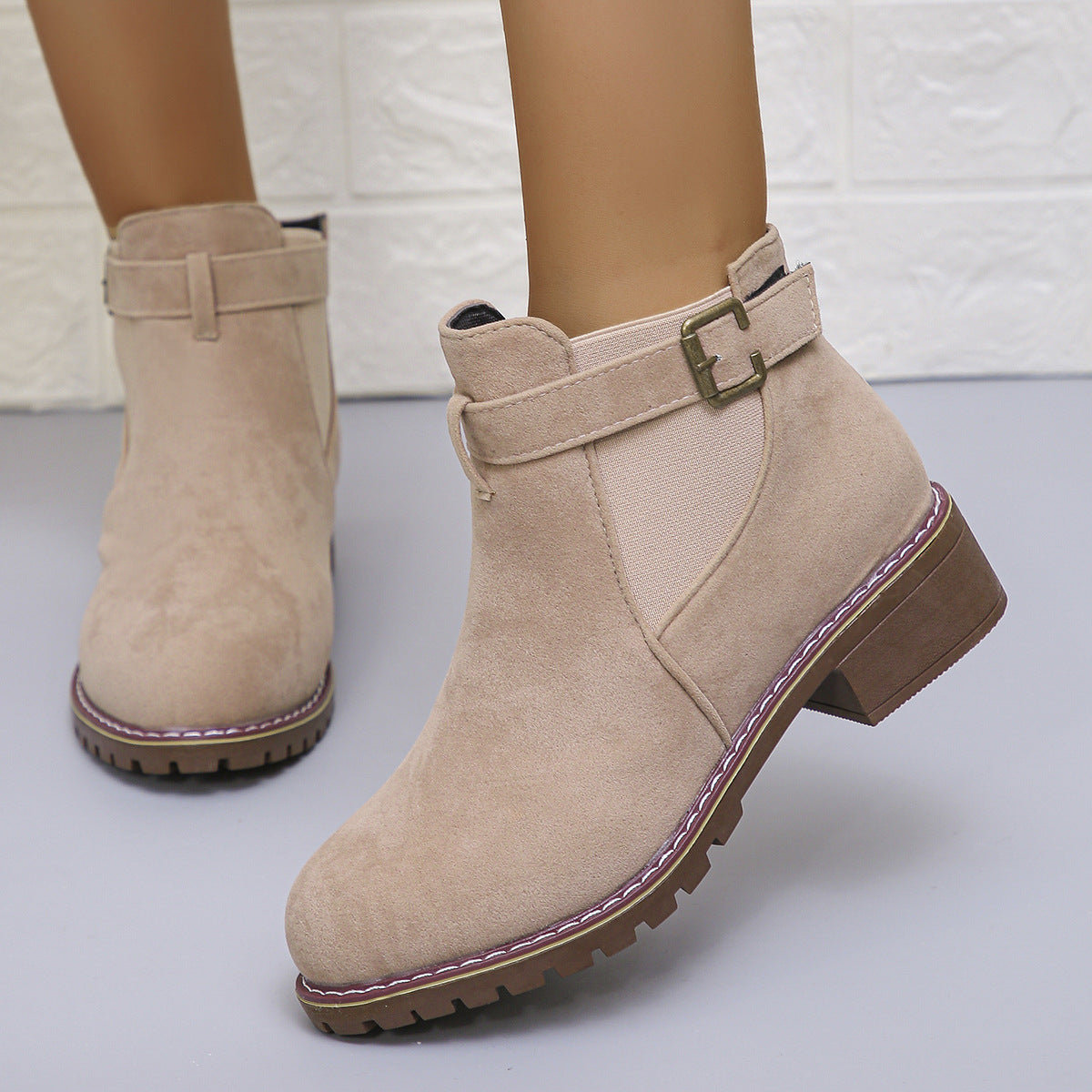 Dame Chelsea Boots med trendy bånddetalje og skridsikker sål Stilla