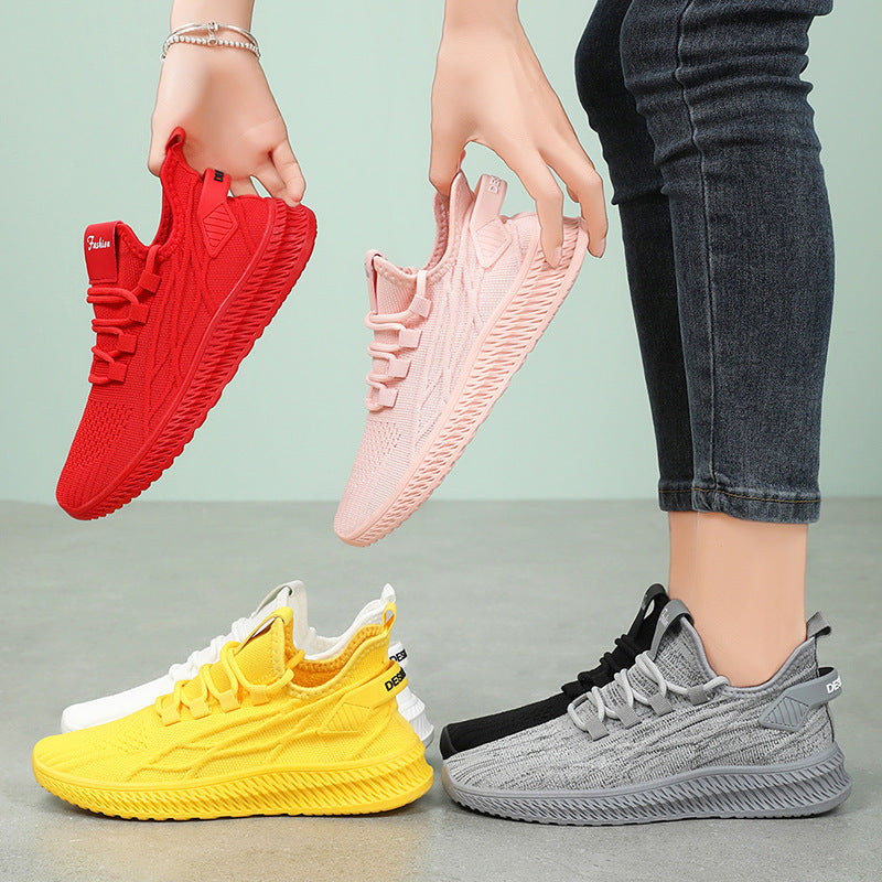 Dame Åndbare Fitness-Sneakers med elastisk snøresystem og stødabsorberende sål Stilla