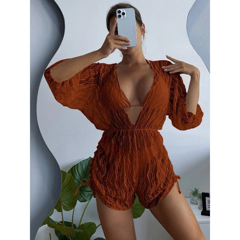 Femme Gennemsigtig Strand-Overtræk Jumpsuit Stilla
