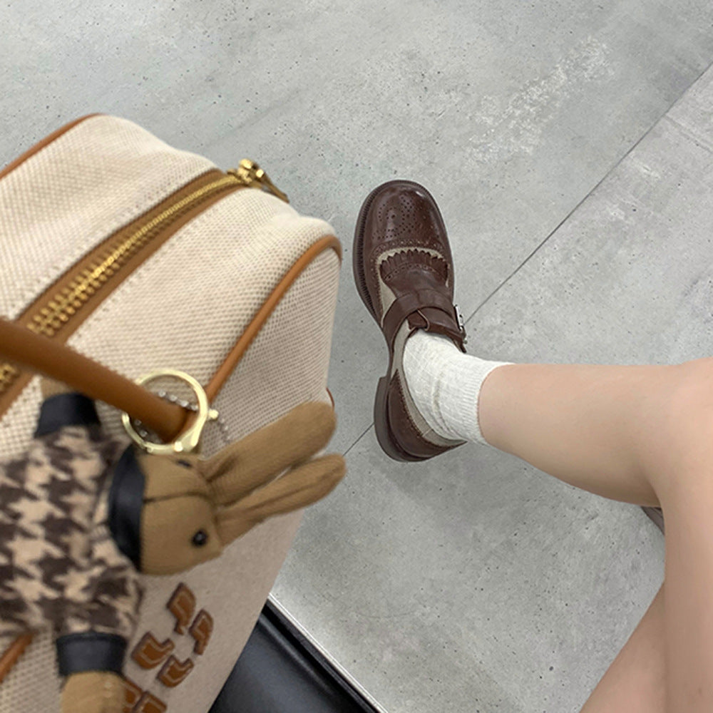 Femme Chic Brogue Stil Mary Jane Sko Stilla
