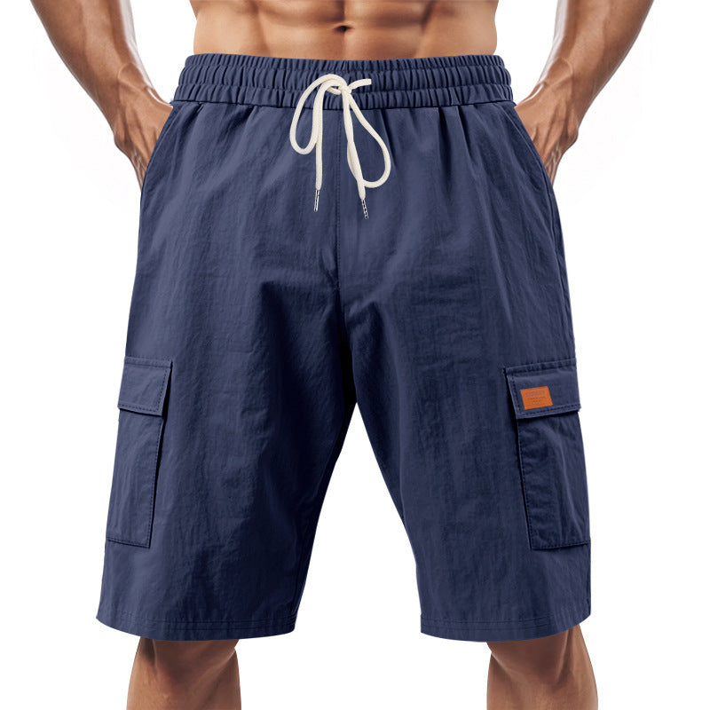 Herre afslappede cargo-shorts med sidelommer og elastisk talje Stilla