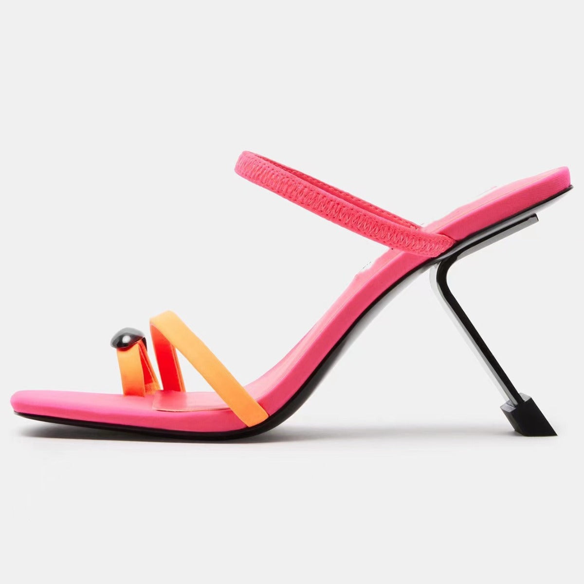 Femme Modern Åbne Tå-Hæle Mules med Skulpturel Design Stilla