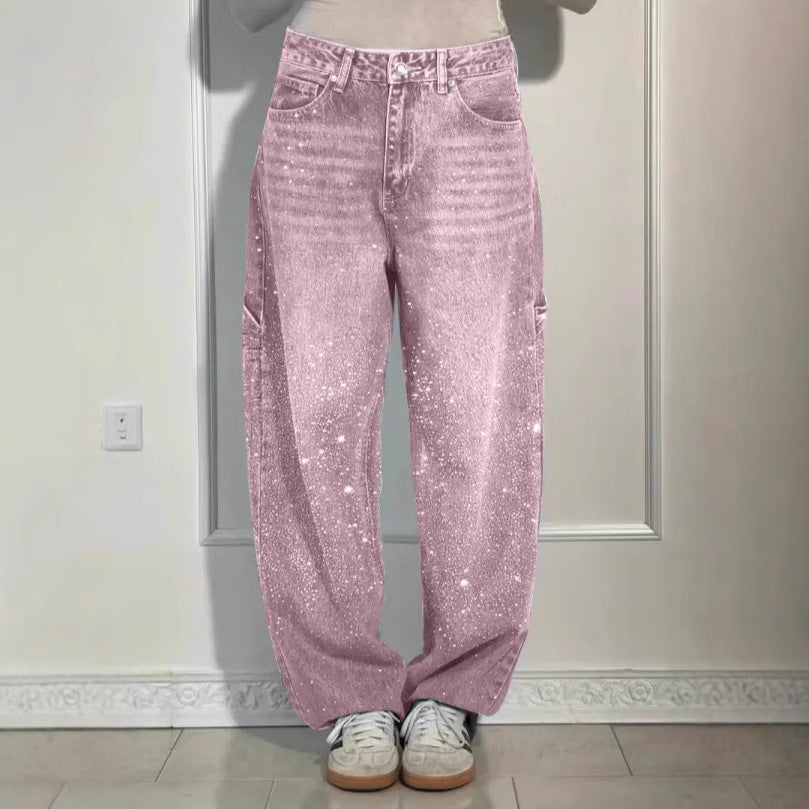 Femme Designer Højlivs-Jeans med himmelske udsmykninger Stilla