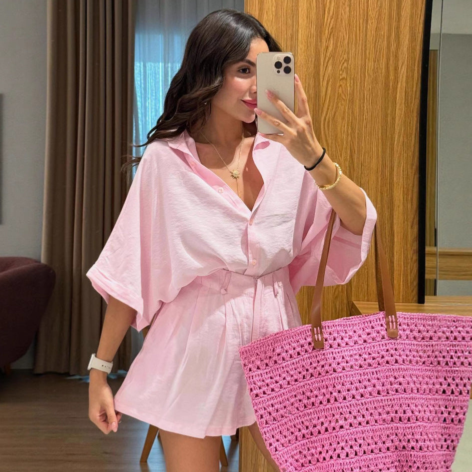 Dame Casual Kortærmet Jumpsuit med tætsiddende snit Stilla