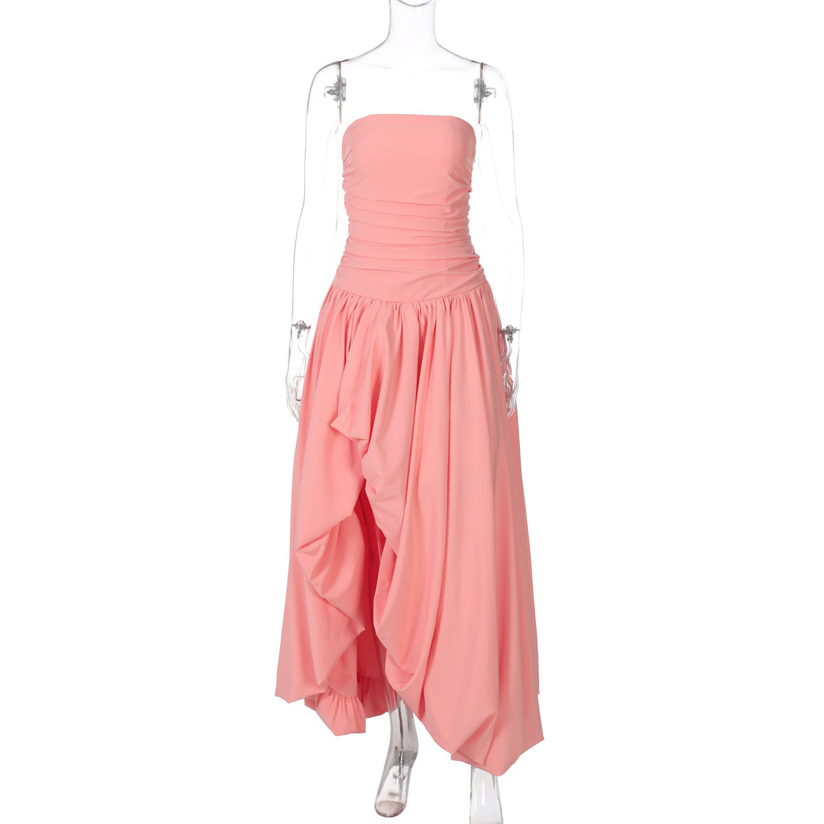 Dame Elegant bryllupskjole med strapless design og voluminøs nederdel Stilla