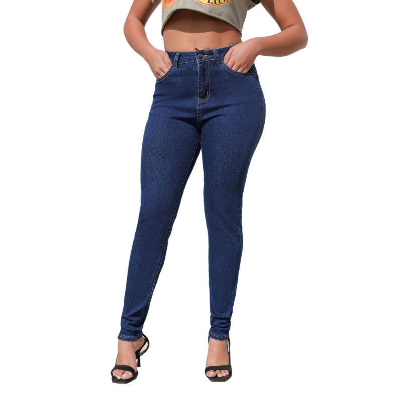 Dame Højskårne Skinny Jeans med tætsiddende snit og komfort-stretch Stilla