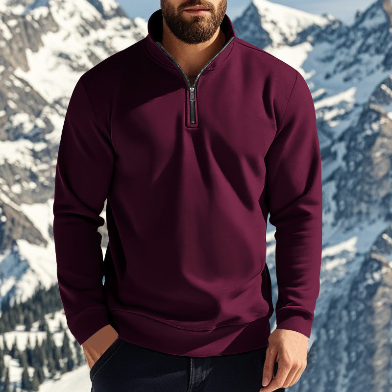 Herrer pullover med lynlås og høj hals Stilla
