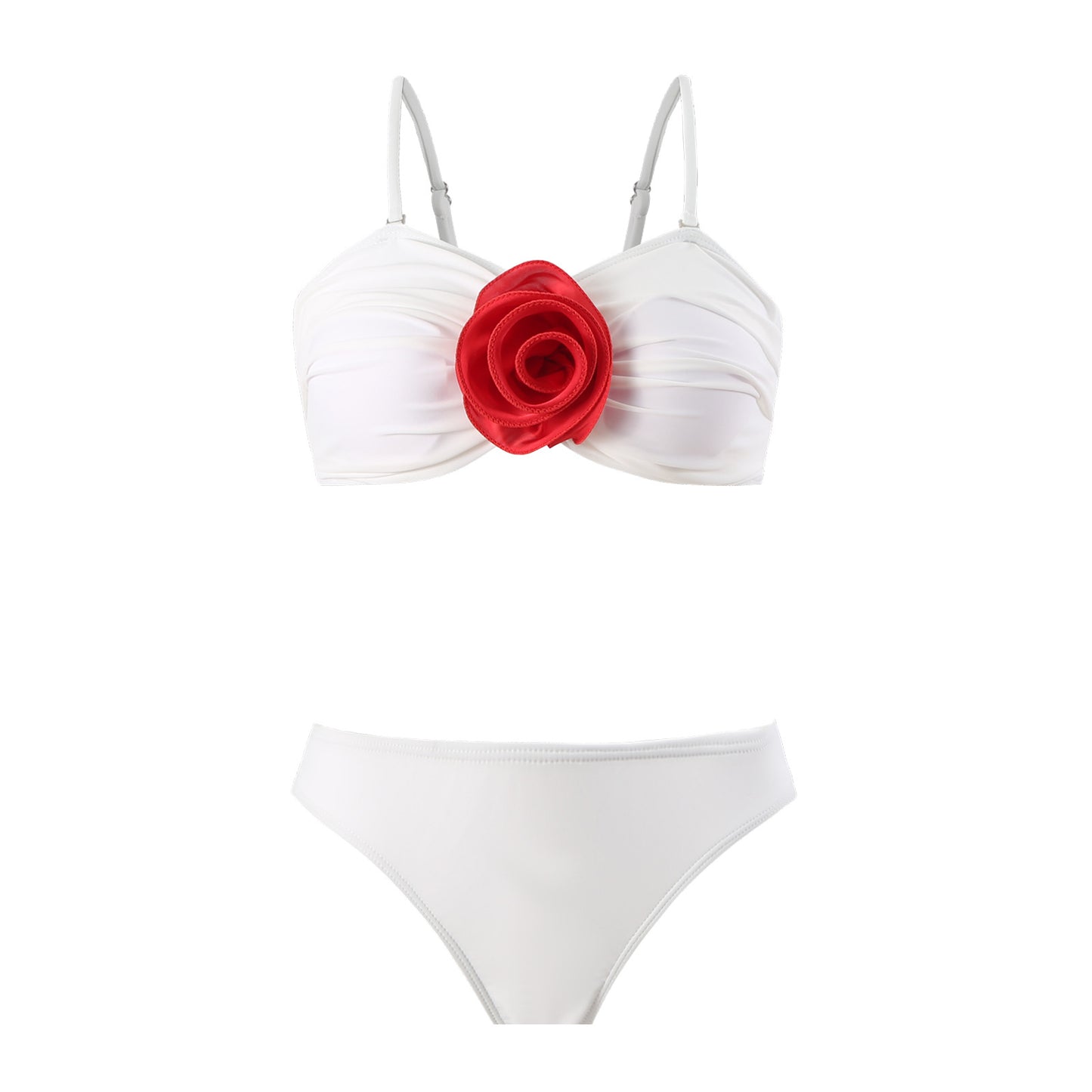 Dame bikini-sæt med blomster-top og figursyende trusser Stilla