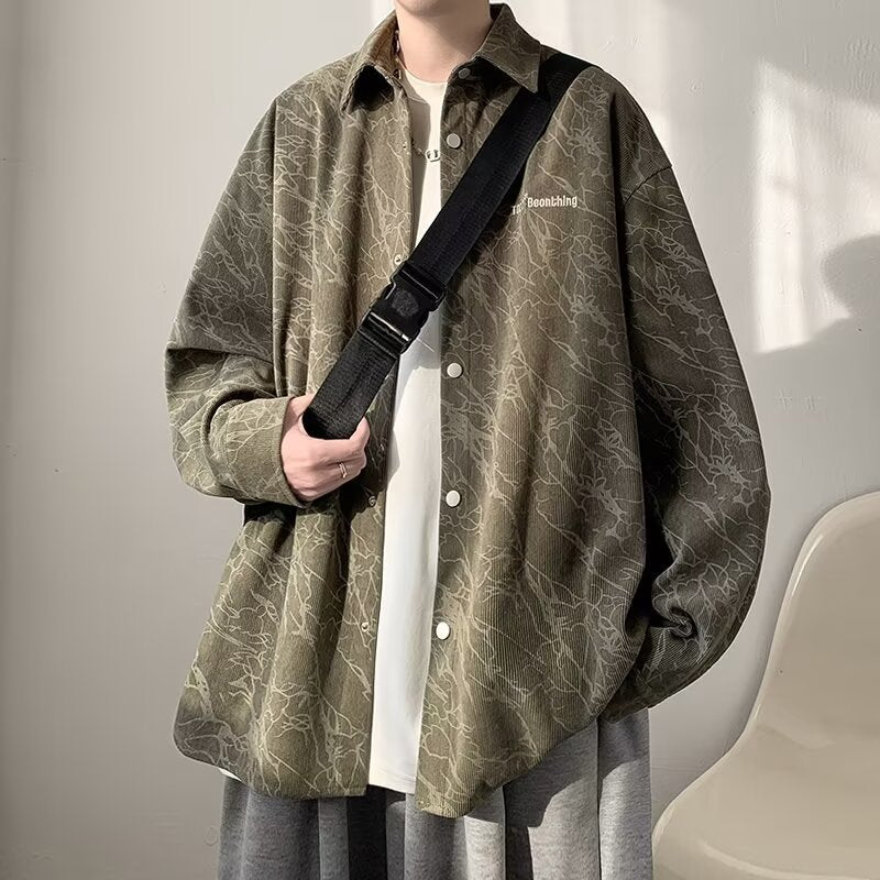 Dame afslappet Overshirt-jakke med struktureret mønster og trykknaplukning Stilla