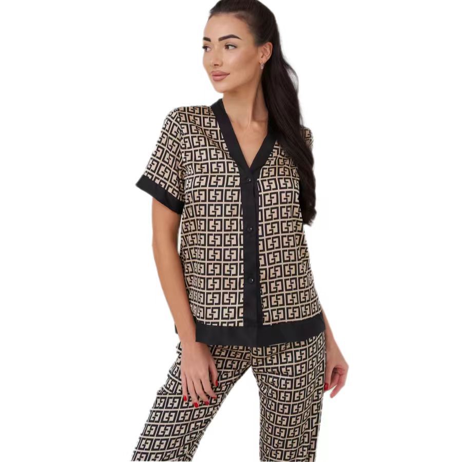 Dame Designer Pyjamasæt med kreativt mønster Stilla
