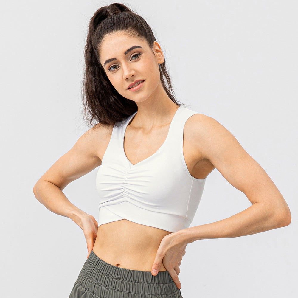 Stilla | Strength Yoga Bh Stødsikker Éntal Nude Feel Plisseret Fitness Vest Til Kvinder