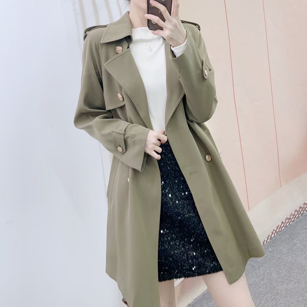 Dame elegant trenchcoat med praktiske lommer og stilfuldt bælte Stilla
