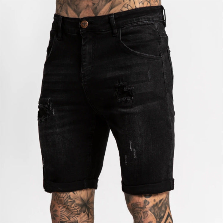 Herrer Ødelagt Denim Shorts i afslappet snit Stilla