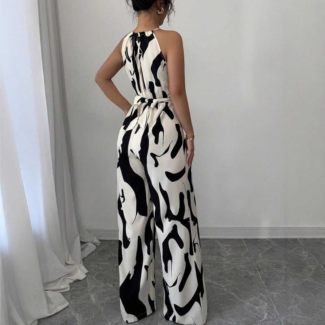 Dame Fashion Jumpsuit med spaghetti-remme og vide ben Stilla