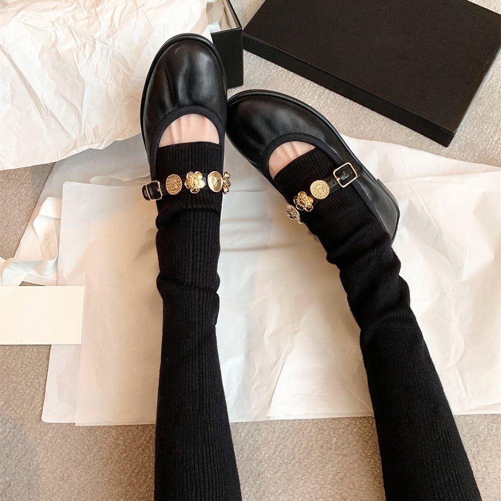 Damer Elegante Detalje Mary Jane Flats Stilla