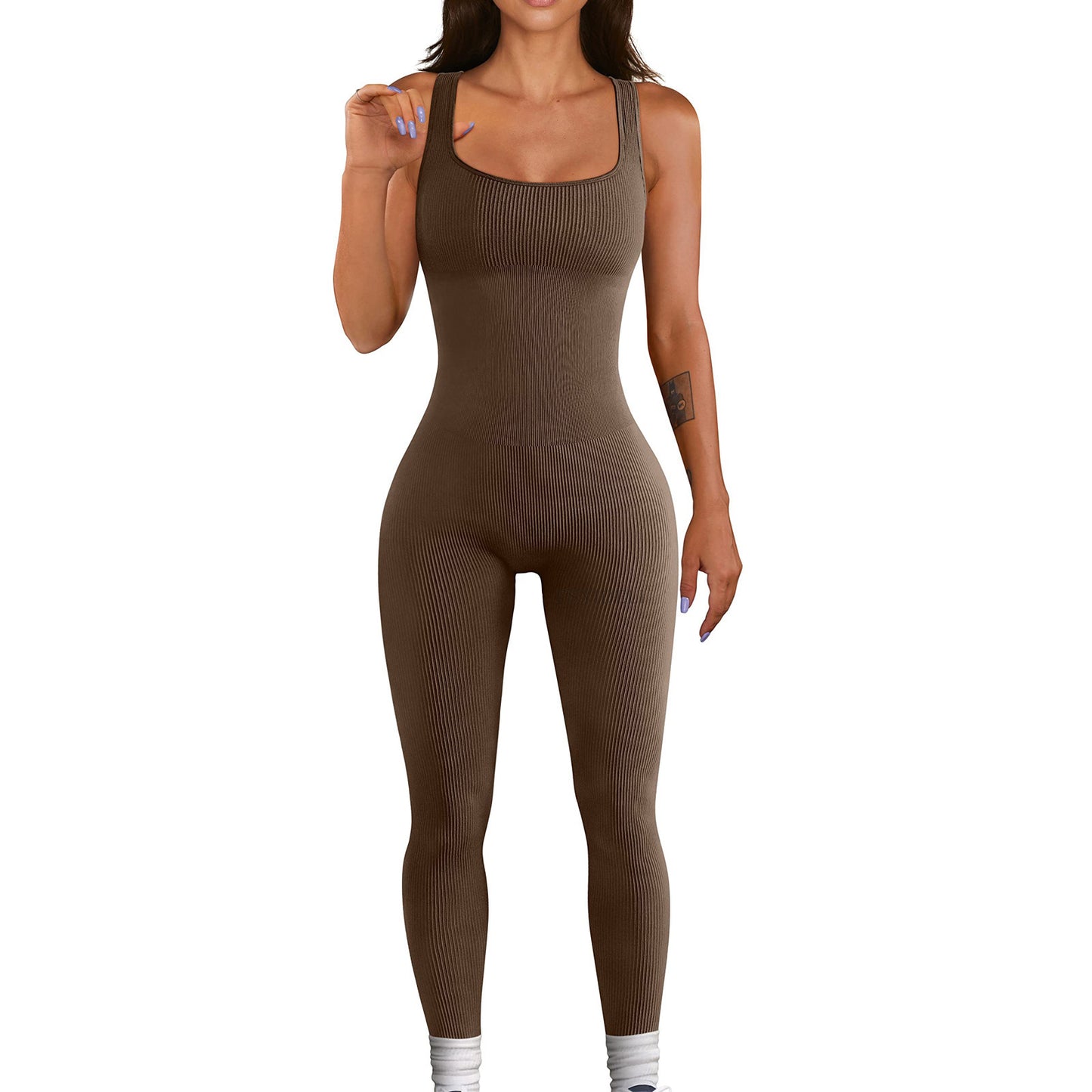 Dame Kvalitets Strik-Jumpsuit med figursmigrende snit Stilla