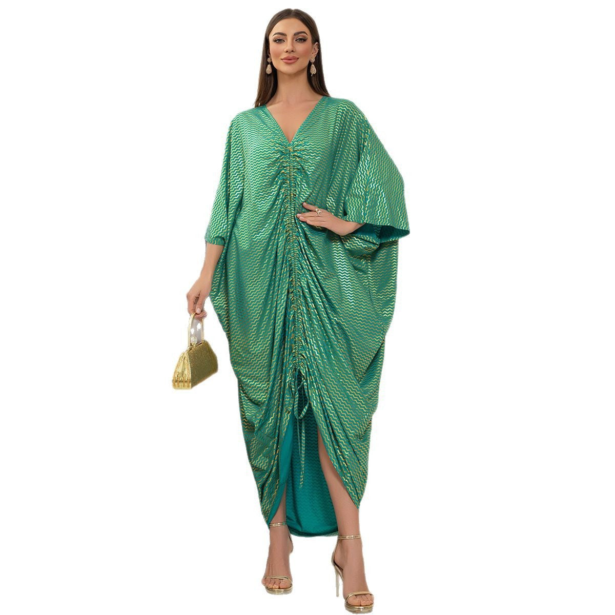 Dame Elegant Kaftankjole med plisserede detaljer Stilla