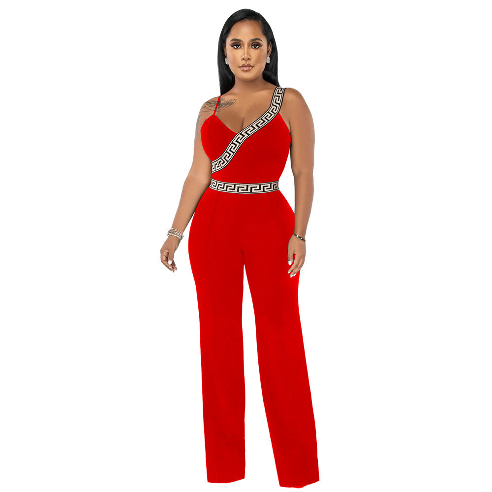 Dame elegant jumpsuit med glamourøst design og justerbar strop Stilla
