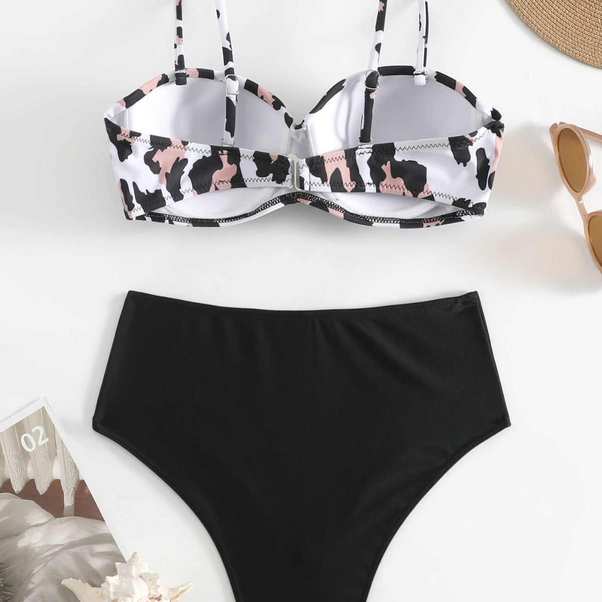 Dame bikini-sæt med formende push-up top og højtaljede trusser Stilla