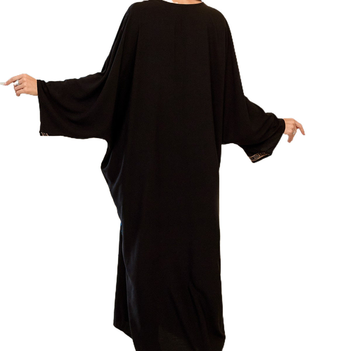 Dame Elegant broderet Kaftan med brede ærmer og V-udskæring Stilla
