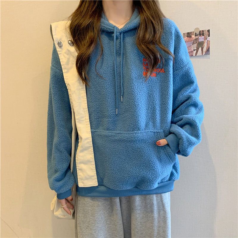 Femme Cozy Fleece Pullovere Hoodie med Kænguru-lomme Stilla