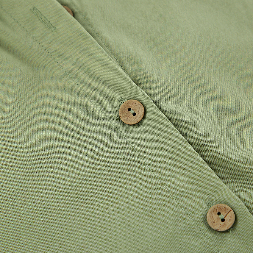 Dame afslappet shirt og shorts sæt med let stof og knapdetaljer Stilla