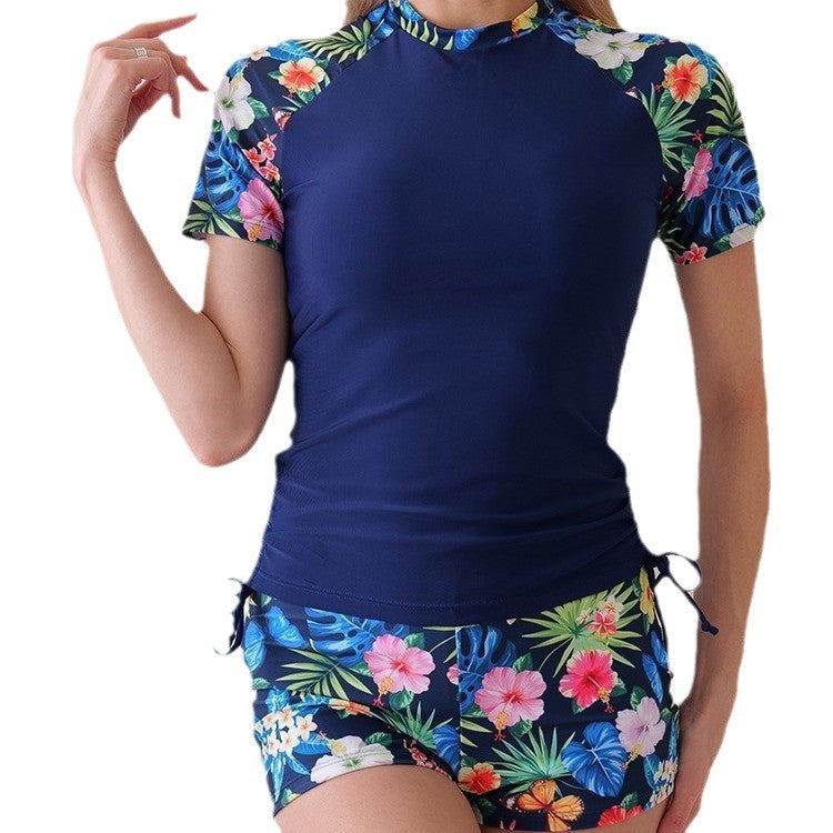 Dame Sporty Badetøj Sæt med blomster-top og shorts Stilla