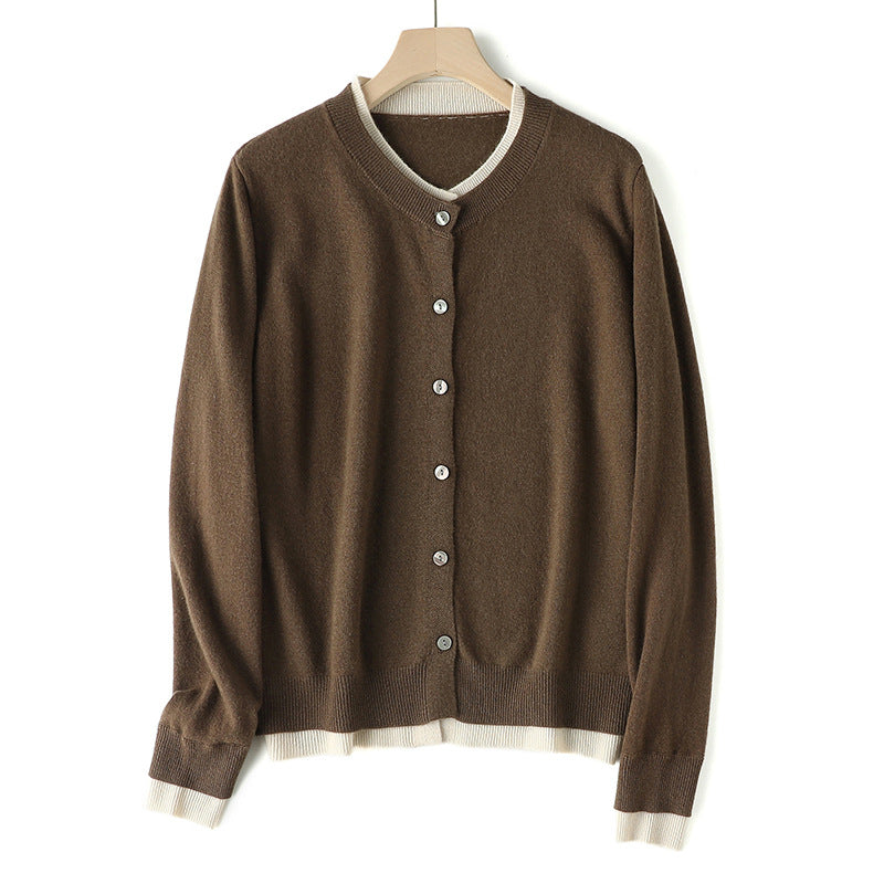 Femme Klassisk Cardigan Pullover Stilla