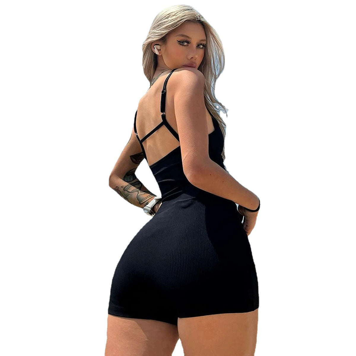 Dame Ribbstrik Bodycon Jumpsuit Stilla