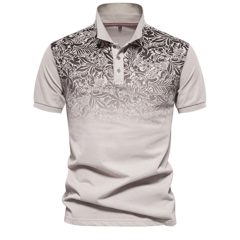 Herrer polo t-shirts med unikt floralt grafisk design Stilla
