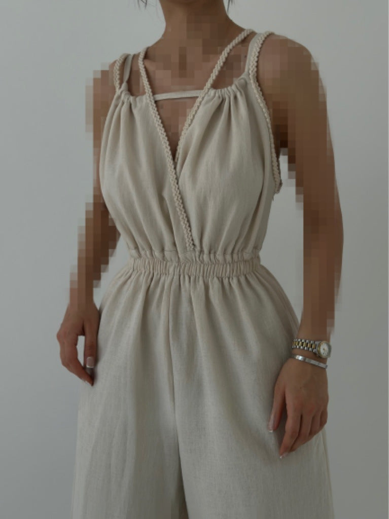 Dame afslappet jumpsuit med justerbare stropper og elastisk talje Stiila