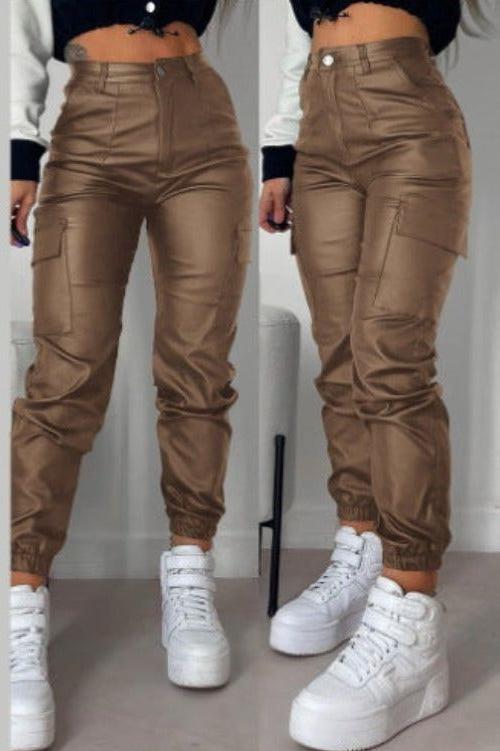 Stilla | Pu Street Style Cargo Bukser