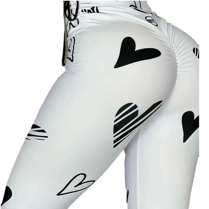 Dame High-Waist Leggings med hjerteformet design og justerbar kant Stilla
