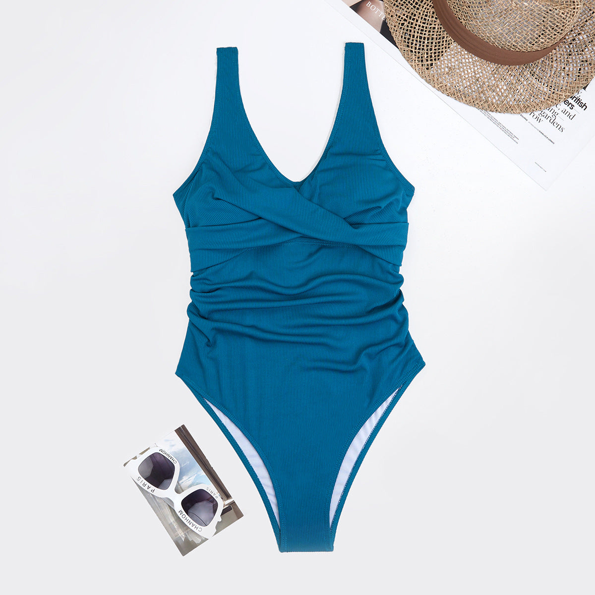 Dame elegant badedragt med trendy rynkeelementer Stilla