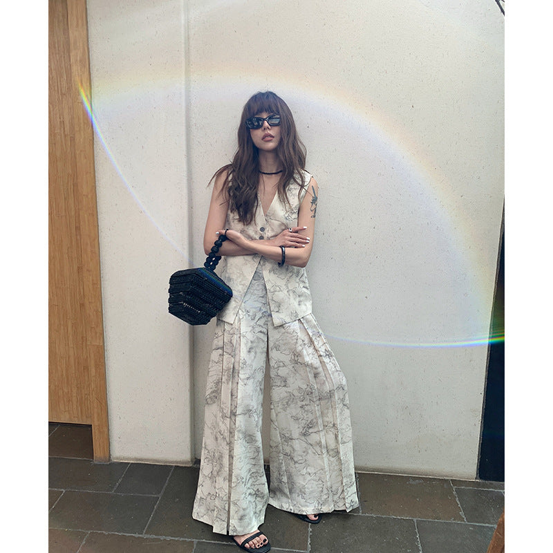 Dame elegant ærmeløs jumpsuit og bukser sæt Stilla