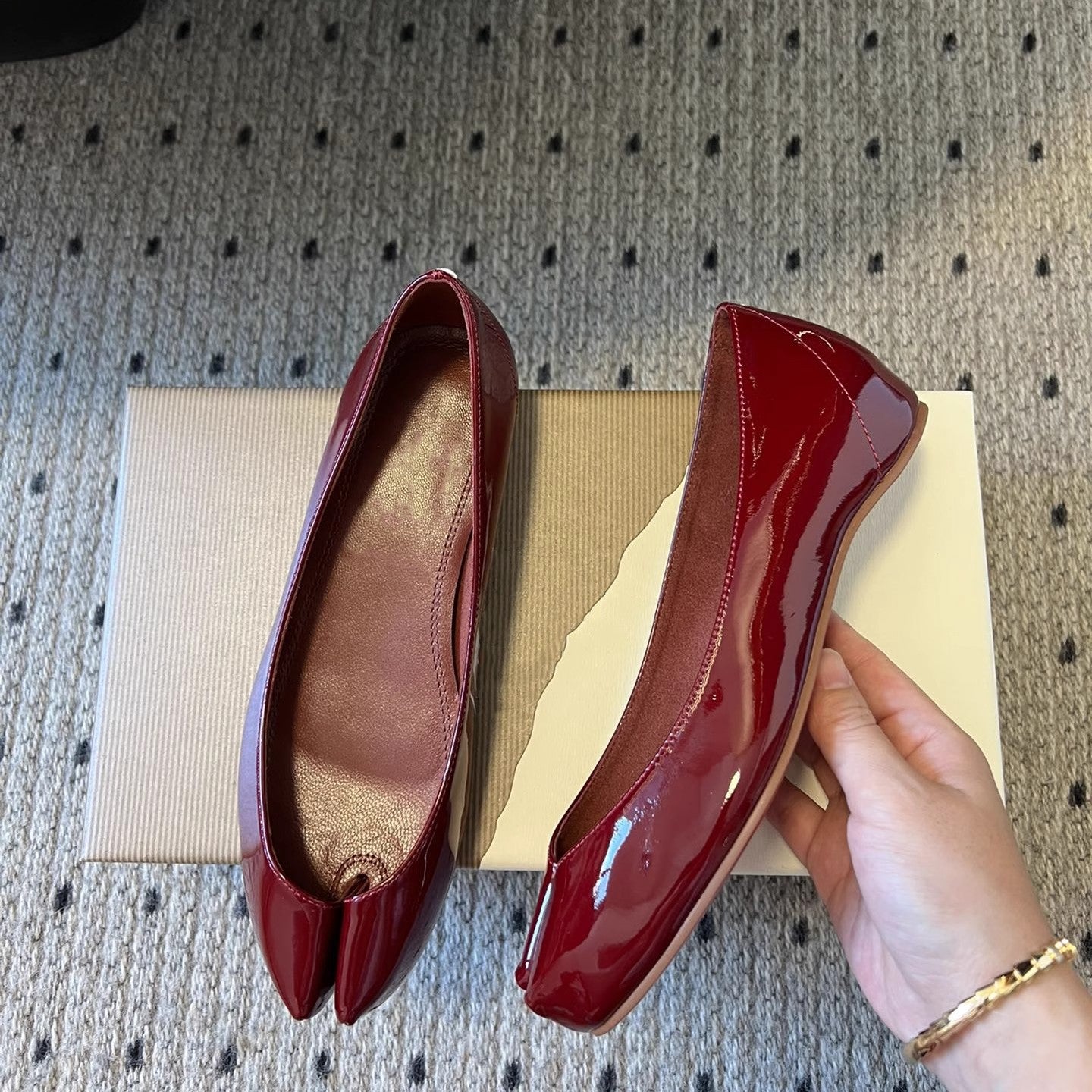 Dame Elegant Patenteret Læder Ballerina Flats Stilla