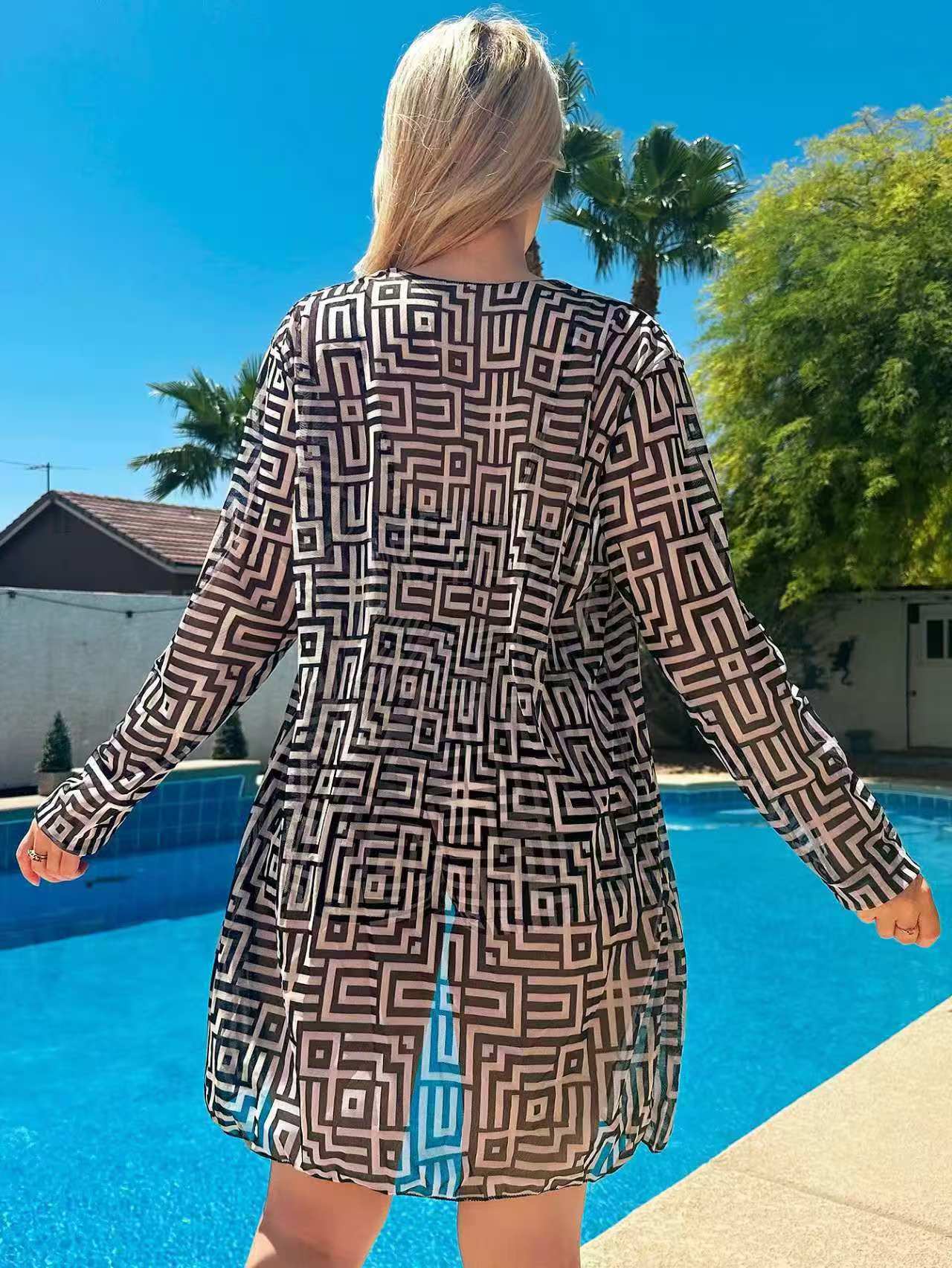 Dame Moderens Bikini med gennemsigtig overdel Stilla